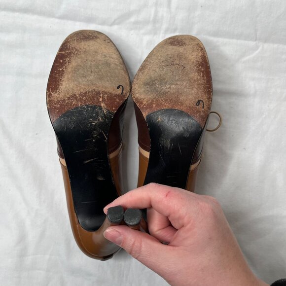 Vintage Stuart Weitzman Womens Leather Lace-Up Heeled Oxford Shoes 8.5 - Picture 11 of 12